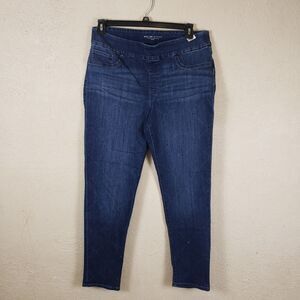 Chico's Pull-On Jegging  EmblishJewelsJeans Ankle Women's Size 2R Large 12 Blue